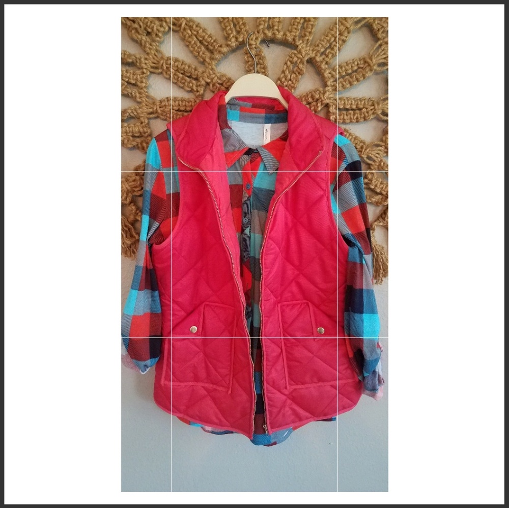 Filly flair vest winwin flannel large outfit